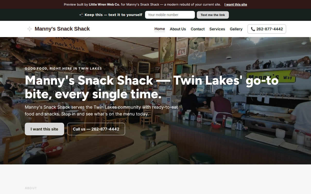 Manny's Snack Shack — built with Ryzor