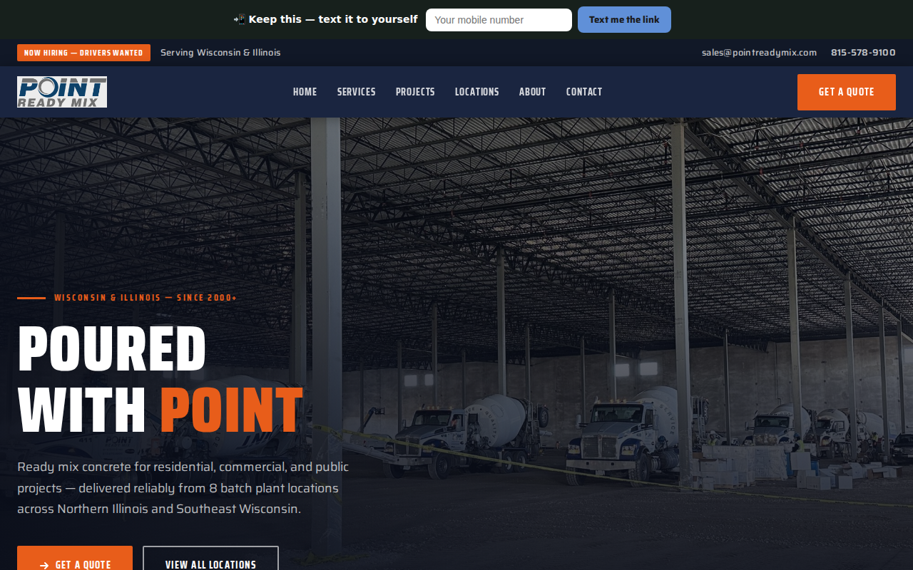 Point Ready Mix — built with Ryzor